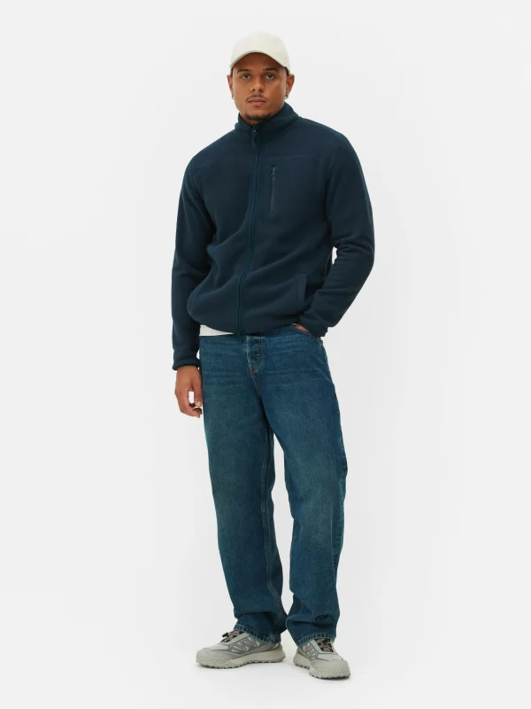 Primark Funnel Neck Zip Fleece Navy Store