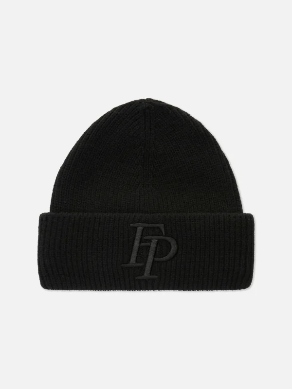 Primark Future Projects Embroidered Beanie Hat Black Shop