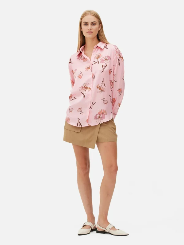 Primark Graphic Print Shirt Pink Sale