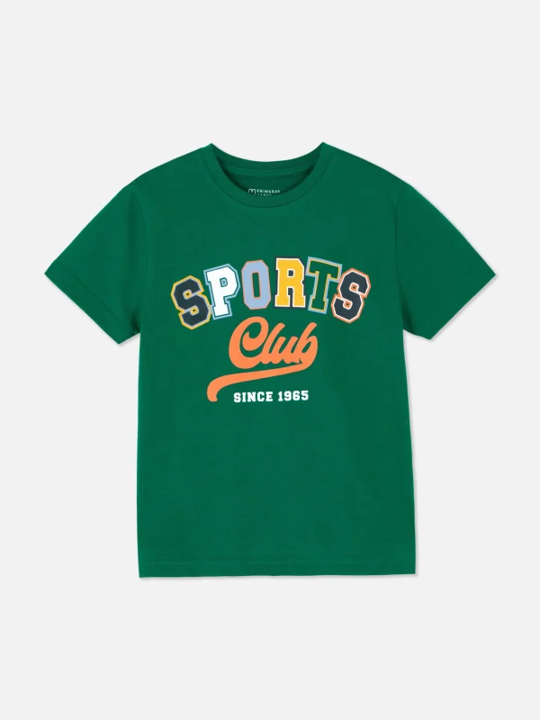 Primark Graphic Short Sleeve T-shirt Green Outlet