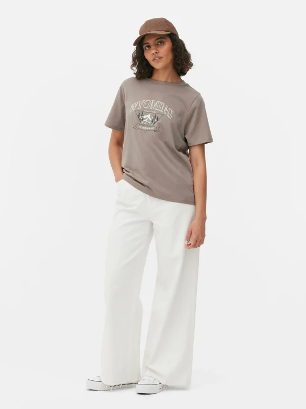 Primark Graphic T-Shirt Taupe Best