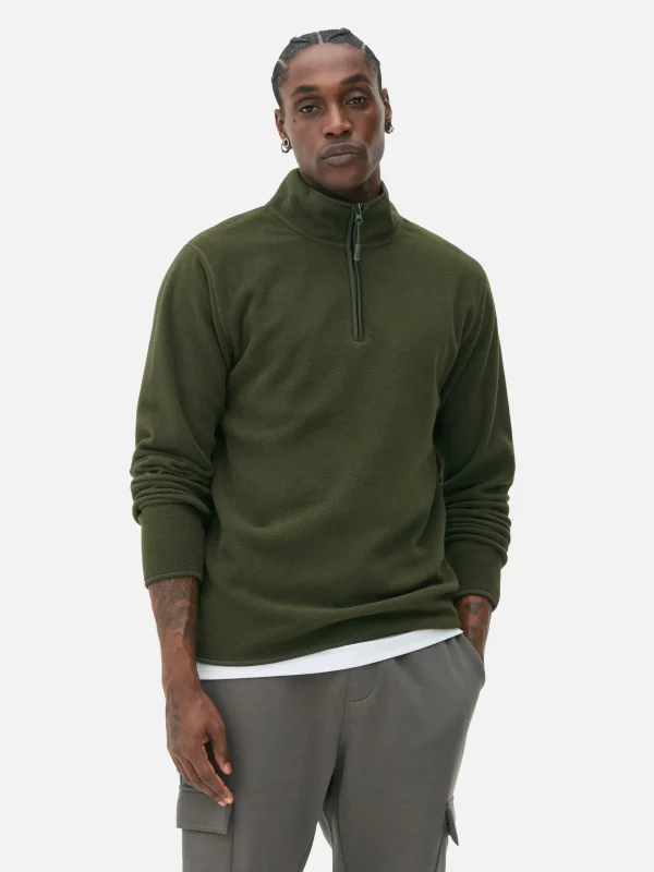 Primark Half Zip Fleece Pullover Olive Online