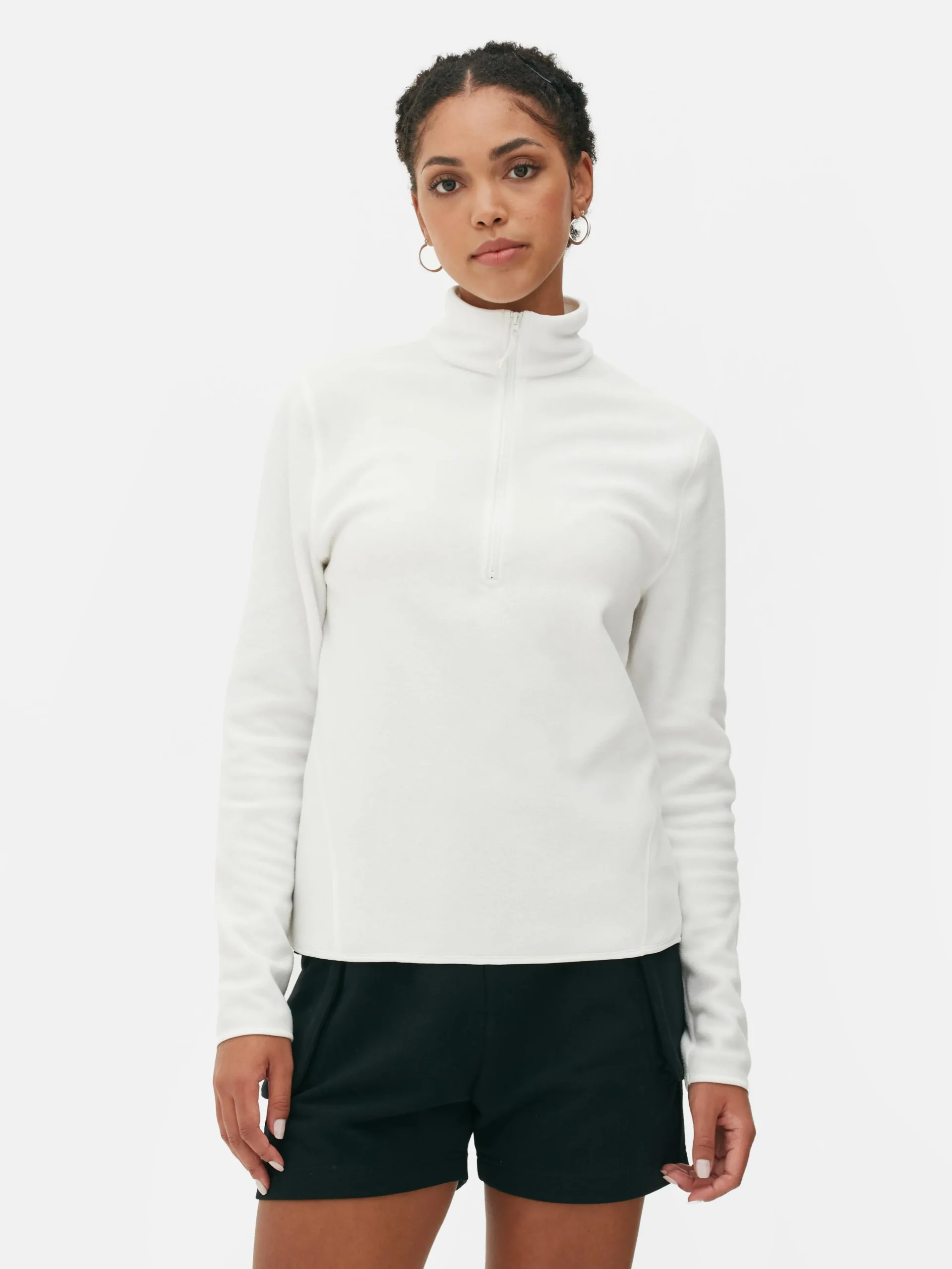 Primark Half Zip Fleece Pullover Cream Online