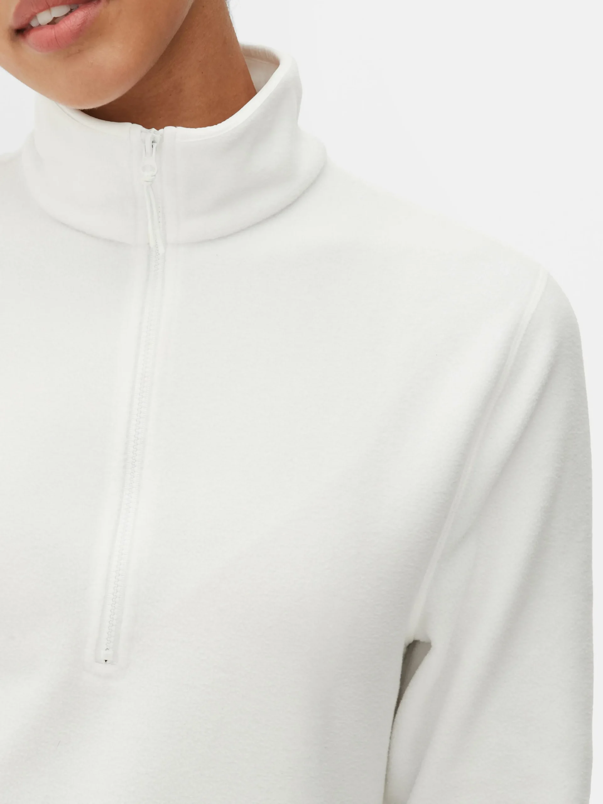 Primark Half Zip Fleece Pullover Cream Online