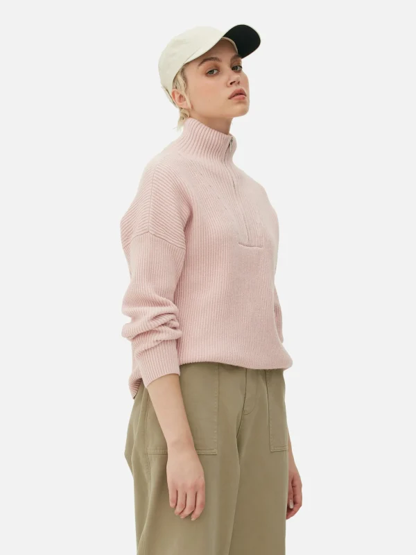 Primark Half Zip Sweater Blush Clearance