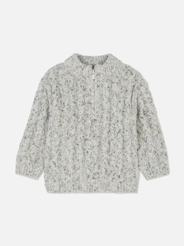 Primark Half-Zip Cable Knit Sweater Terracotta Best