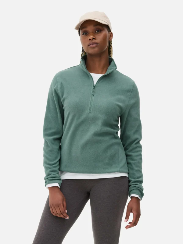 Primark Half-Zip Fleece Green Best Sale