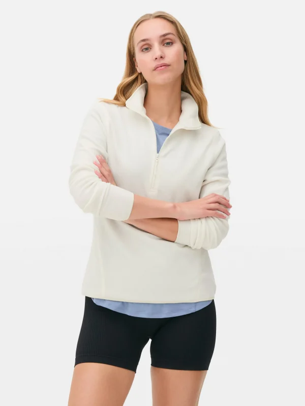 Primark Half-Zip Fleece Cream Cheap