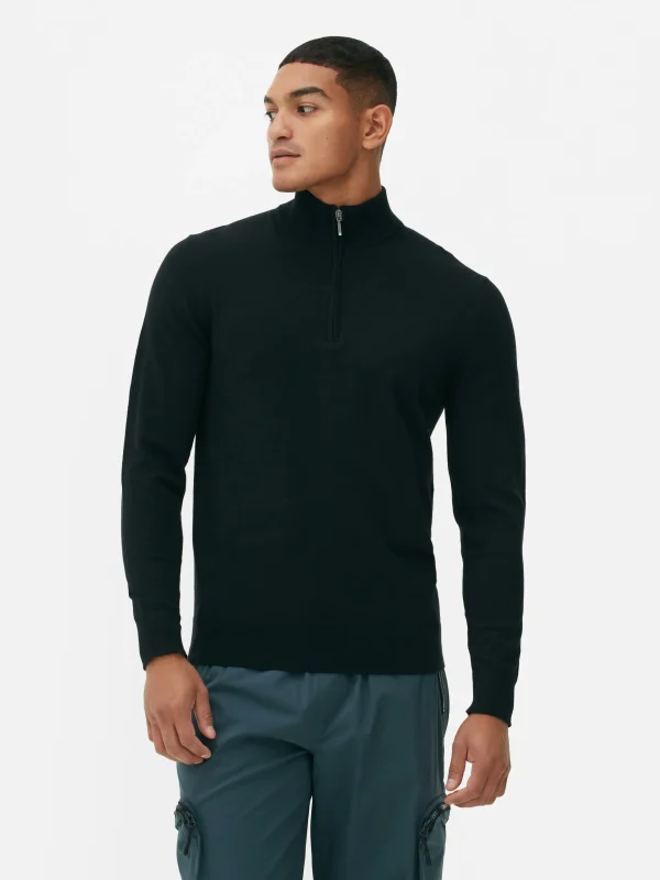Primark Half-Zip Sweater Black Online