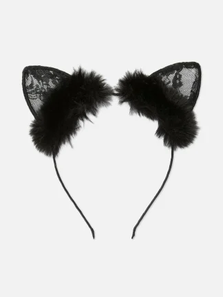 Primark Halloween Lace Cat Ears Black Best