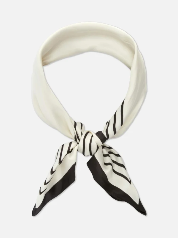 Primark Heart Print Scarf Black/White New