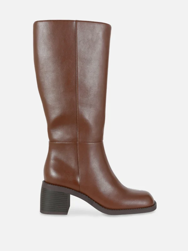 Primark Heeled Knee Boots Brown Discount