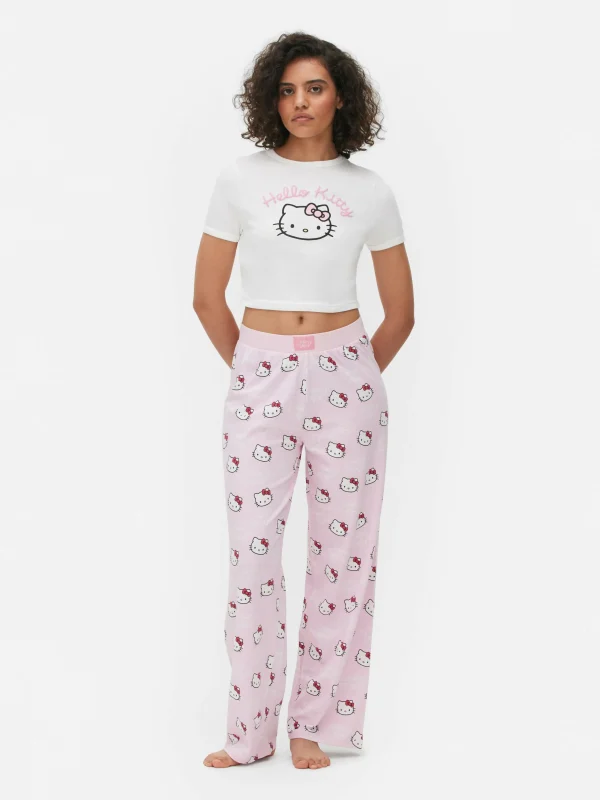 Primark Hello Kitty Baby Tee Pajama Top White New