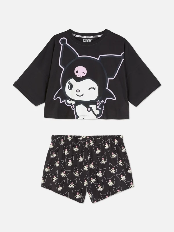 Primark Hello Kitty Kuromi Shorts Pajama Set Charcoal Online