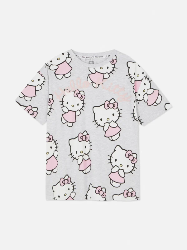 Primark Hello Kitty Pajama Top Gray Heather New