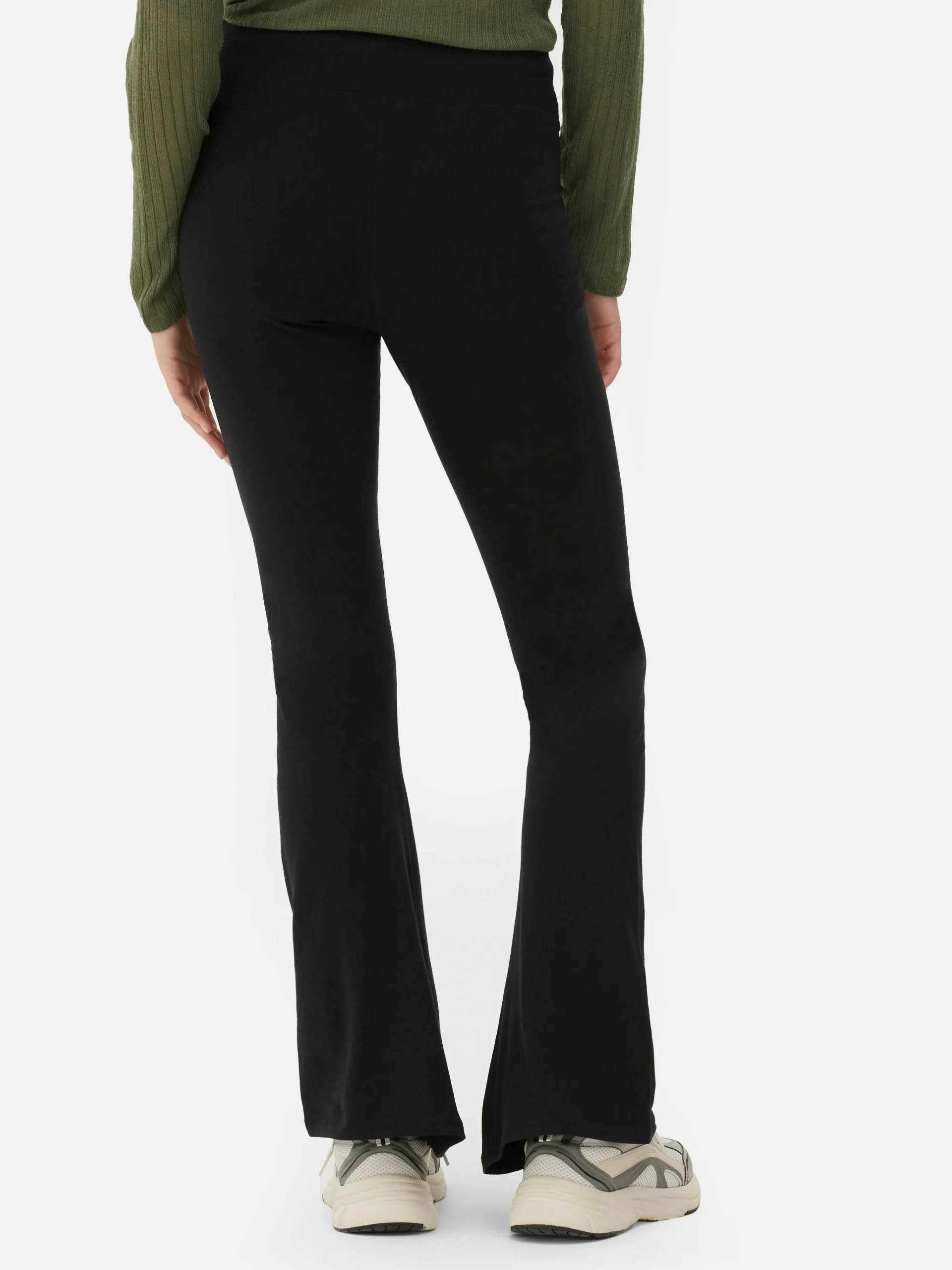 Primark High Waist Flared Jersey Leggings Black Cheap