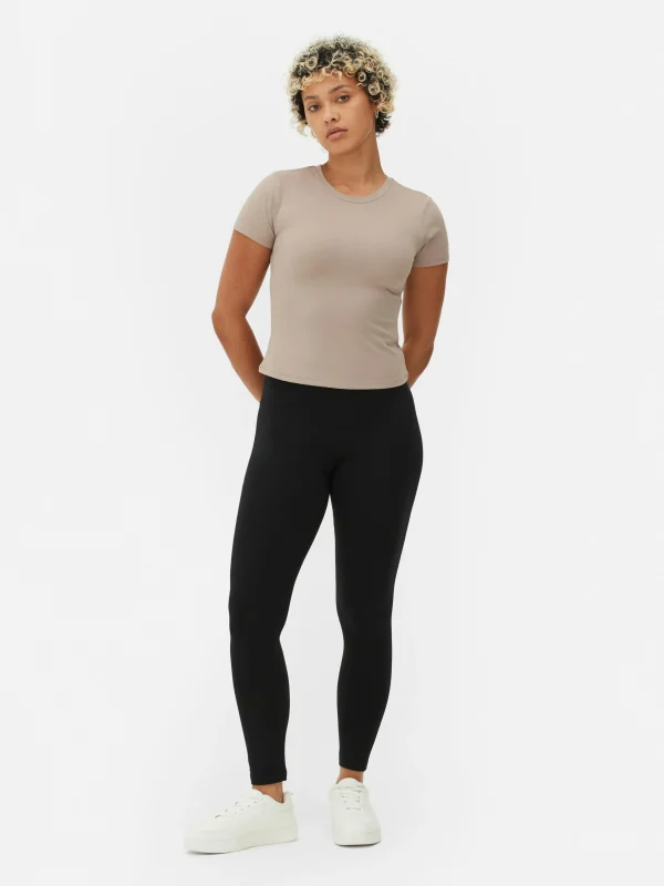 Primark High Waist Jersey Leggings Black Best Sale