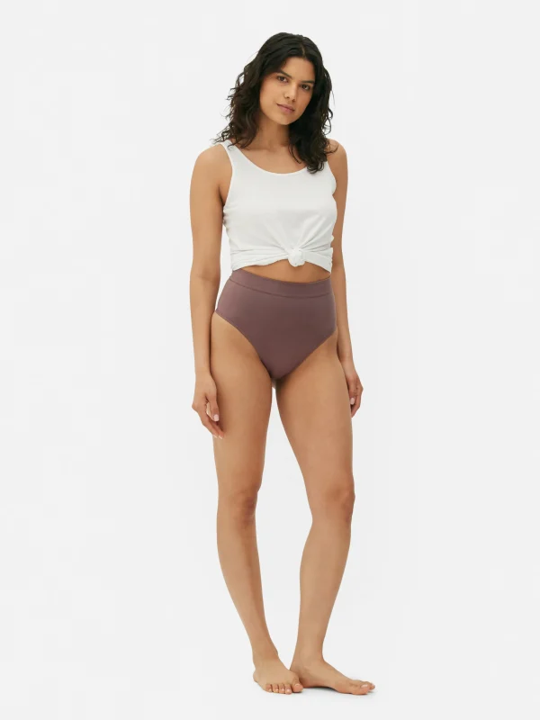 Primark High Waist Seamless Shapewear Thong Mocha Sale
