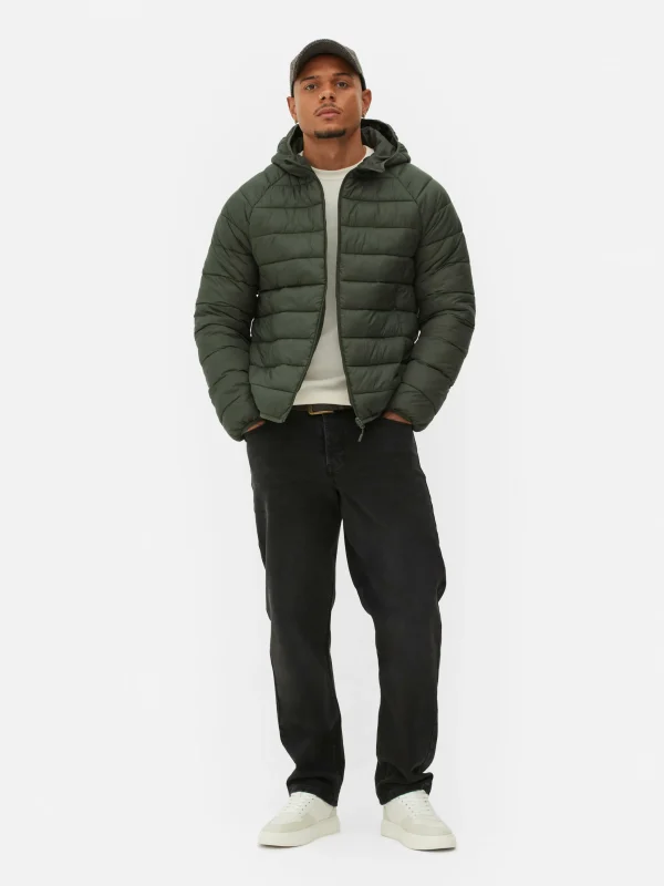 Primark Hooded Puffer Jacket Olive Outlet