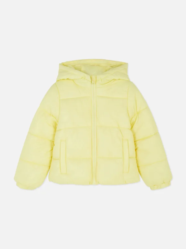 Primark Hooded Puffer Jacket Yellow Hot
