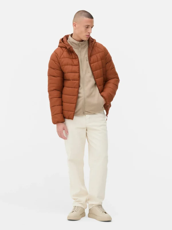 Primark Hooded Puffer Jacket Orange Outlet