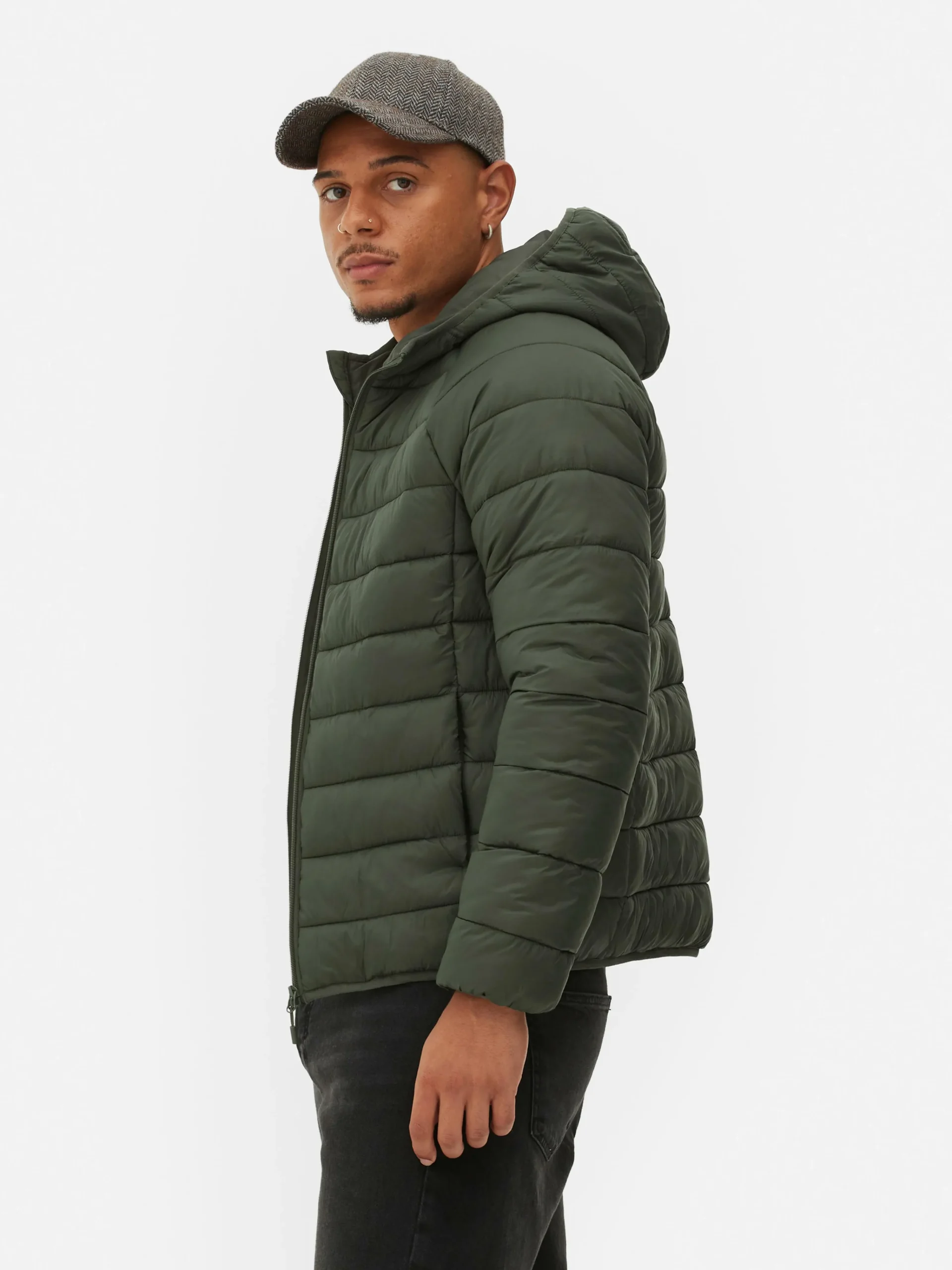 Primark Hooded Puffer Jacket Olive Outlet