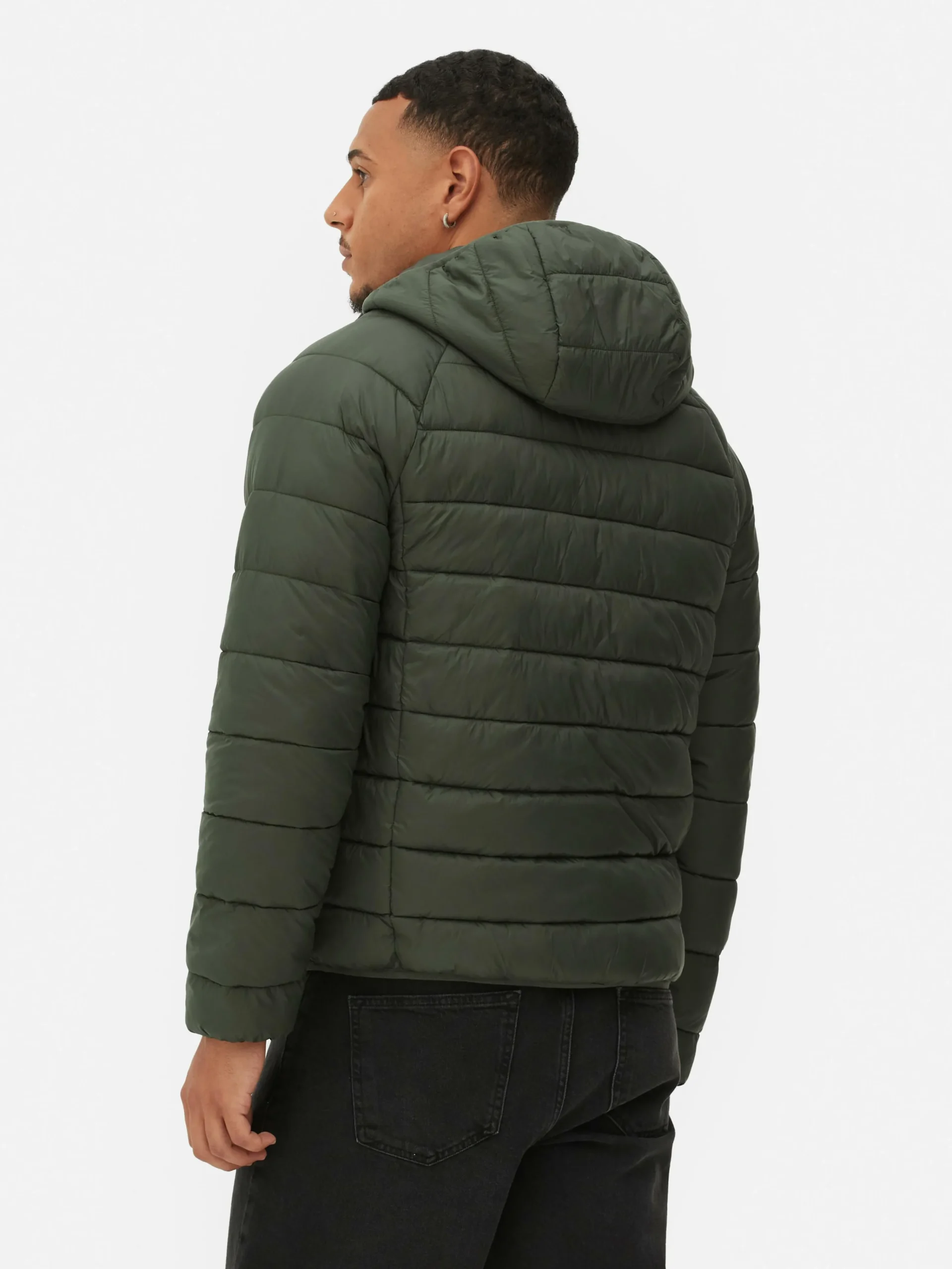 Primark Hooded Puffer Jacket Olive Outlet