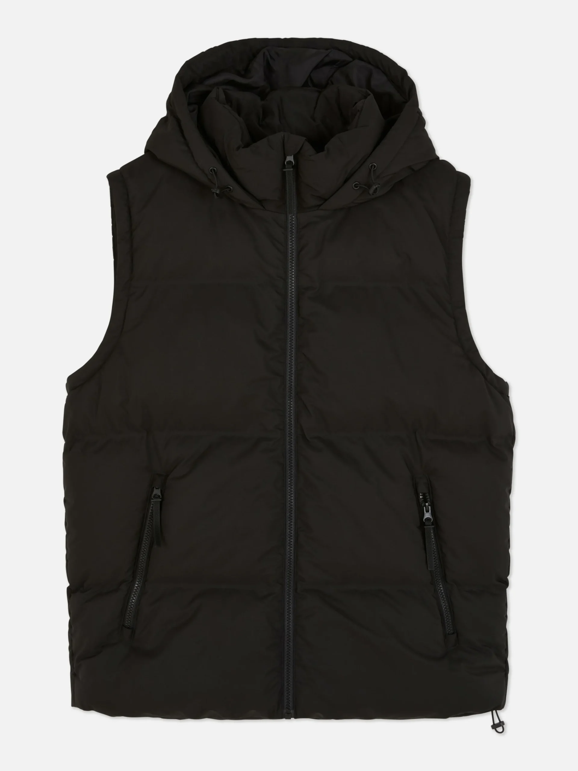 Primark Hooded Puffer Vest Black Shop