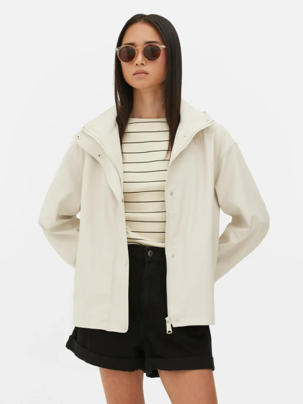 Primark Hooded Rain Jacket Natural Best Sale