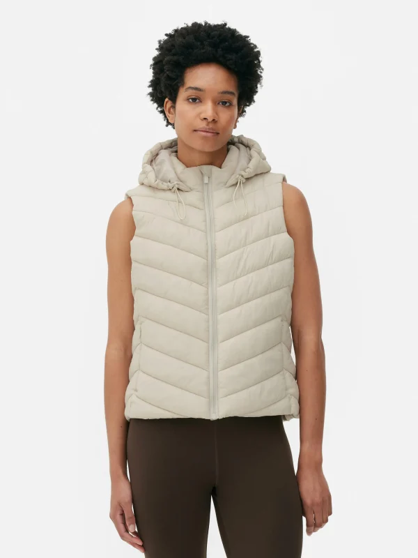 Primark Hooded Vest Taupe Cheap