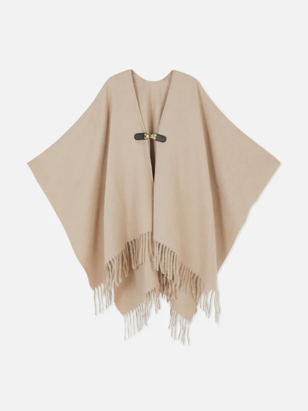 Primark Hook Closure Cape Scarf Beige Hot