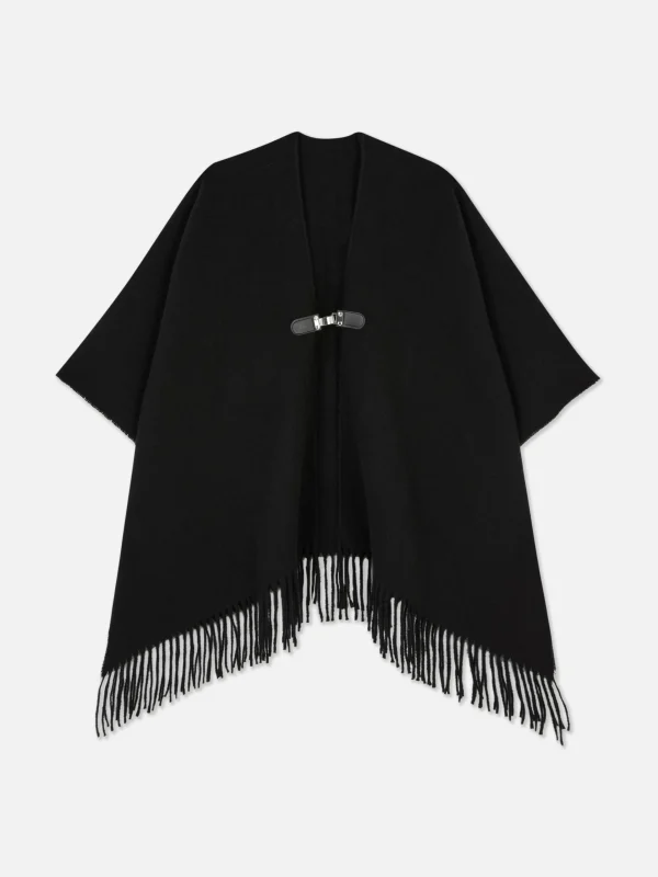 Primark Hook Closure Cape Scarf Black Discount