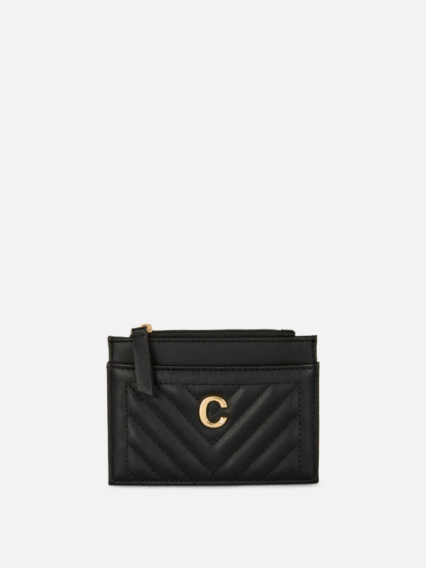 Primark Initial Quilted Cardholder Black Best Sale