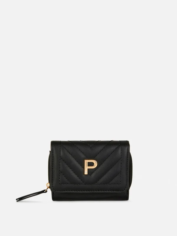 Primark Initial Quilted Purse Black Shop