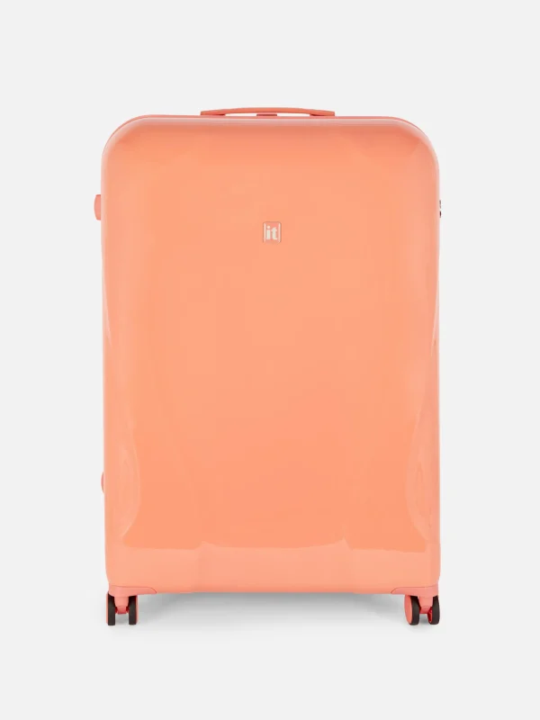 Primark It Luggage 8-Wheel Hard Shell Suitcase Coral New