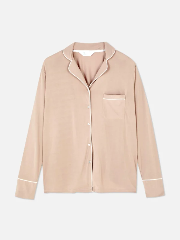 Primark Jersey Pajama Shirt Mocha Cheap