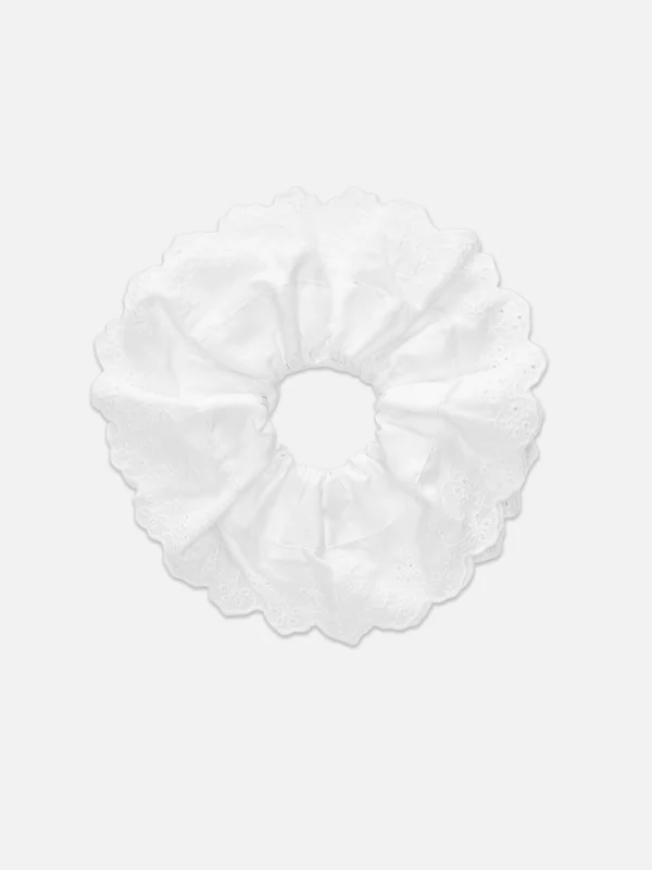 Primark Jumbo Eyelet Scrunchie White Fashion