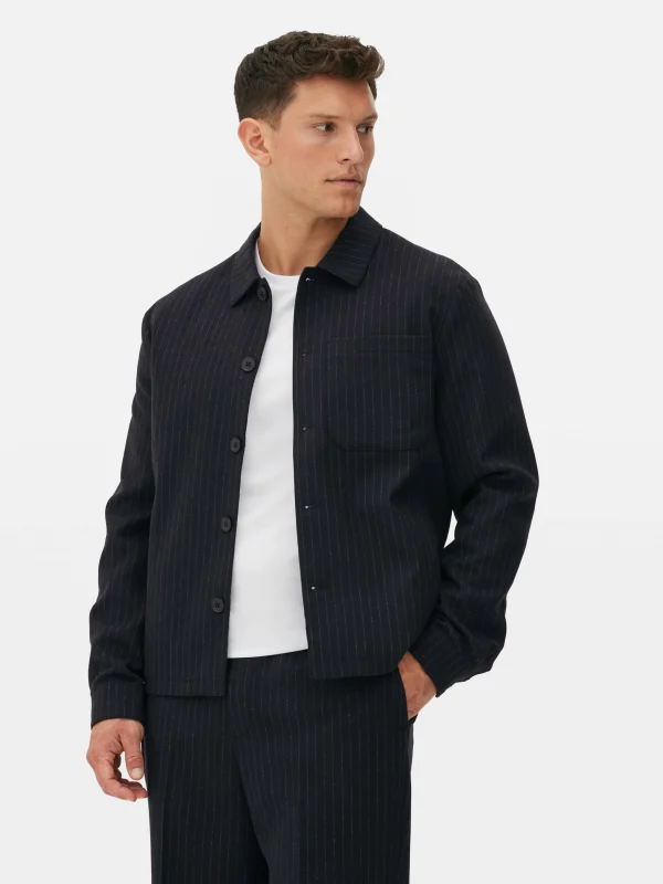 Primark Kem Pinstripe Jacket Navy New