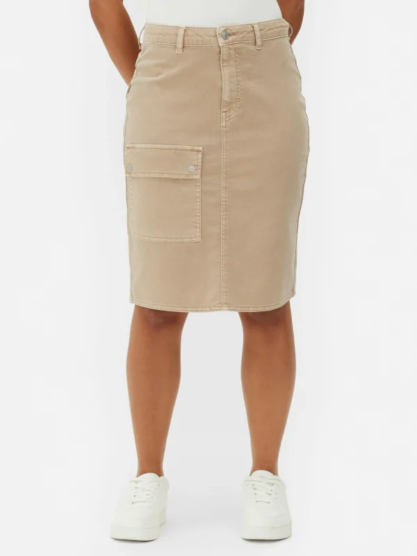 Primark Knee Length Cargo Skirt Stone Best Sale
