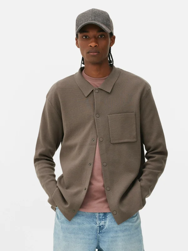 Primark Knit Snap Shirt Taupe Fashion