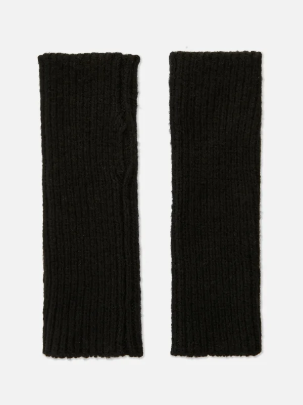Primark Knitted Wrist Warmers Black Clearance