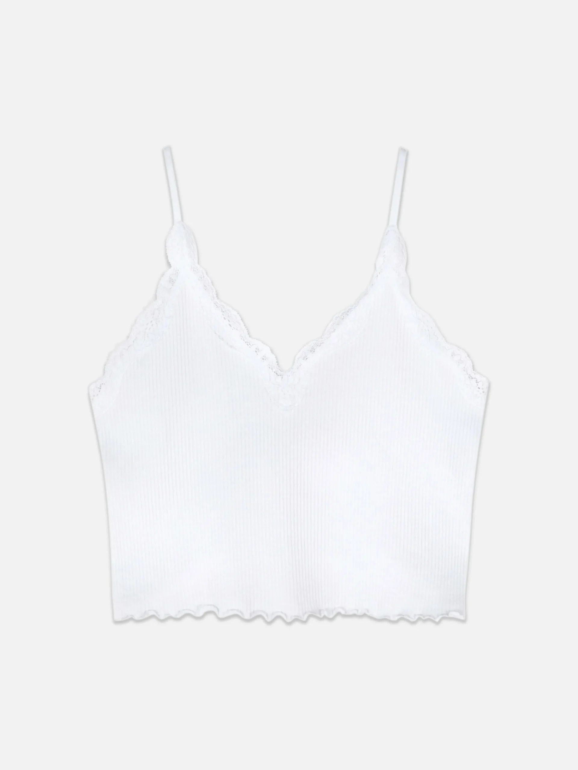 Primark Lace Trim Cropped Cami White Shop