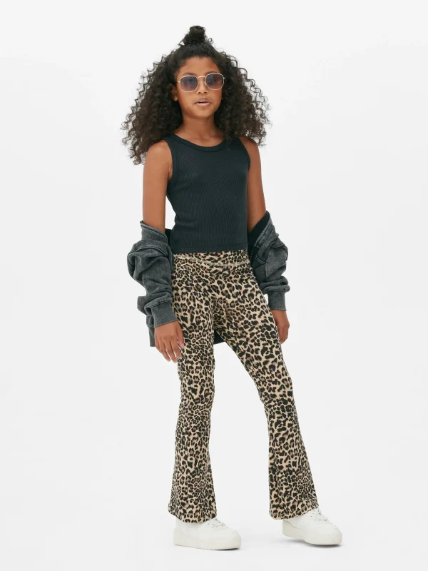 Primark Leopard Flared Leggings Multi Outlet