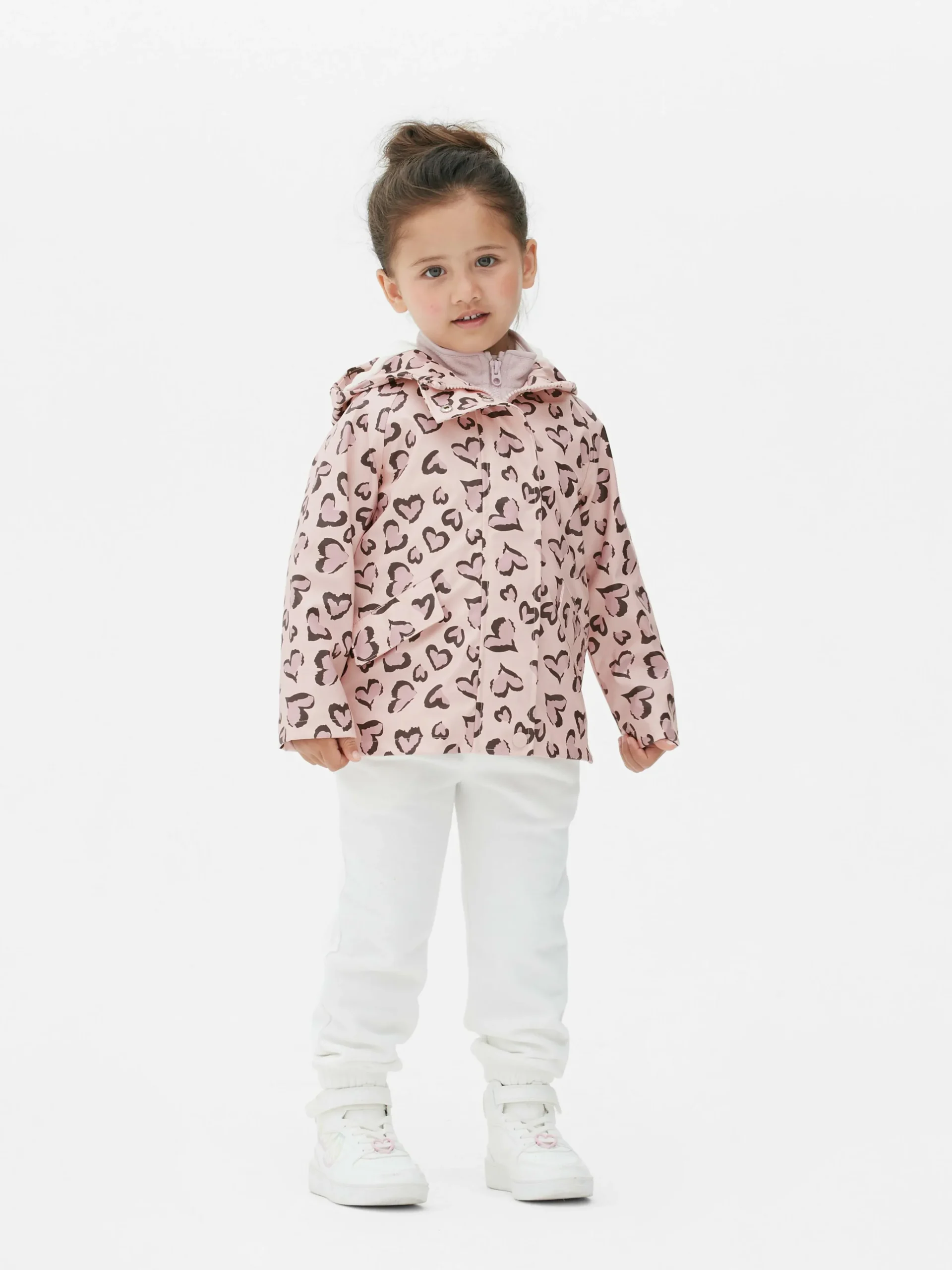 Primark Leopard Heart Raincoat Pink New