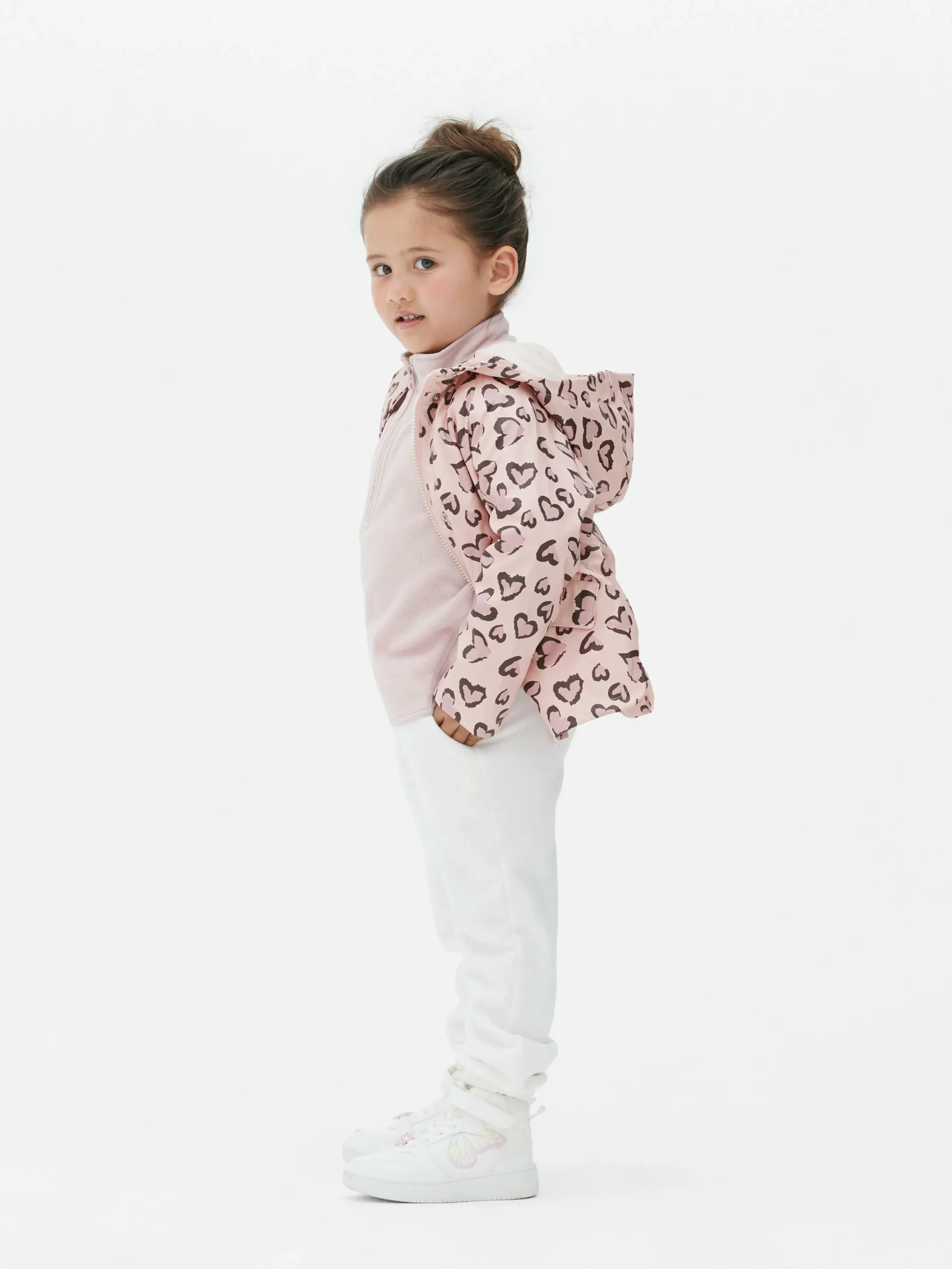 Primark Leopard Heart Raincoat Pink New