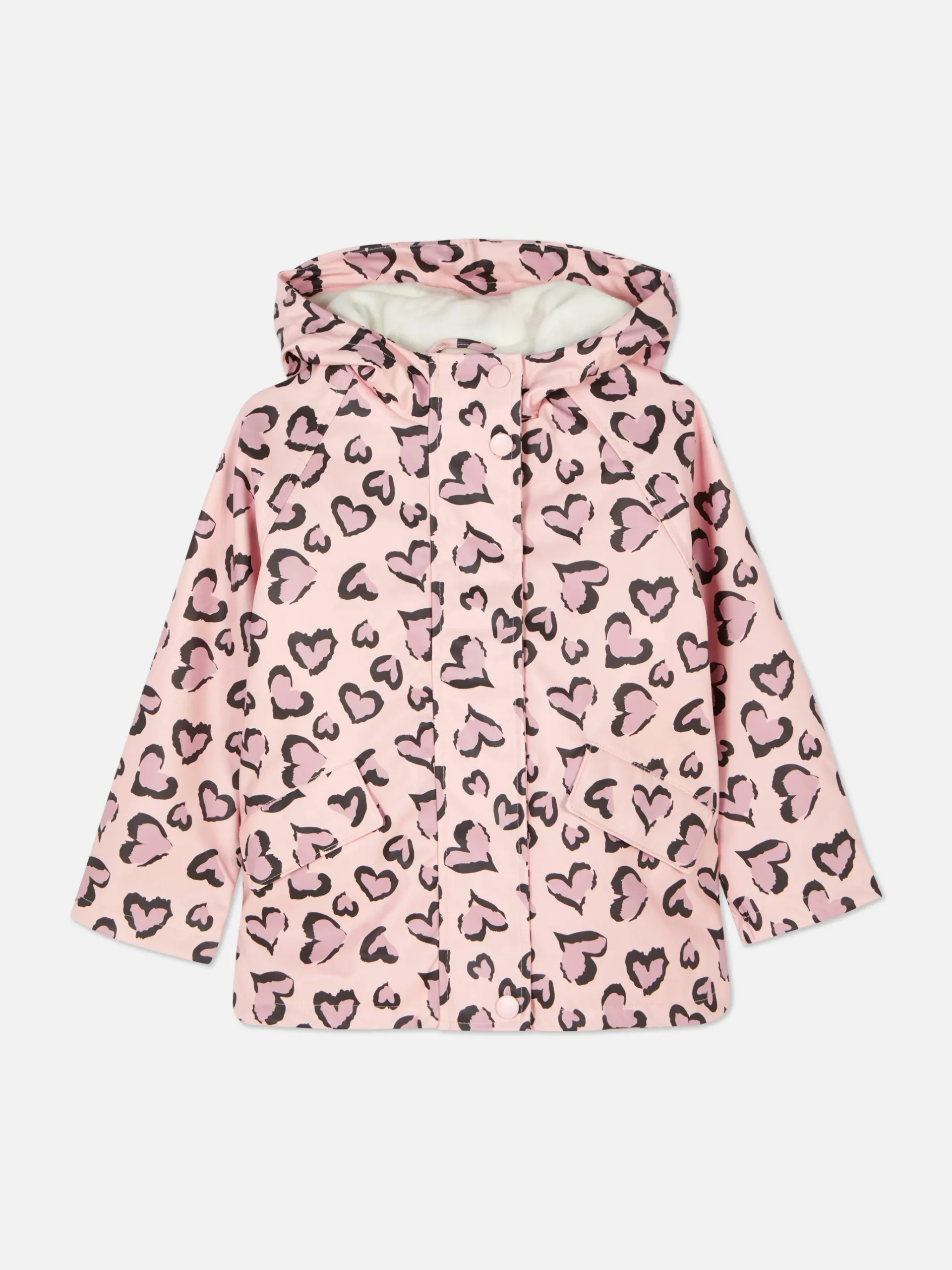 Primark Leopard Heart Raincoat Pink New