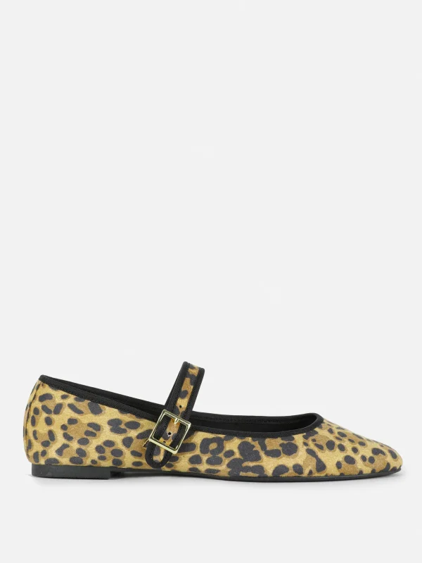 Primark Leopard Mary Jane Ballet Flats Multi New