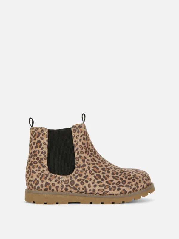 Primark Leopard Zip Ankle Boots Tan Store