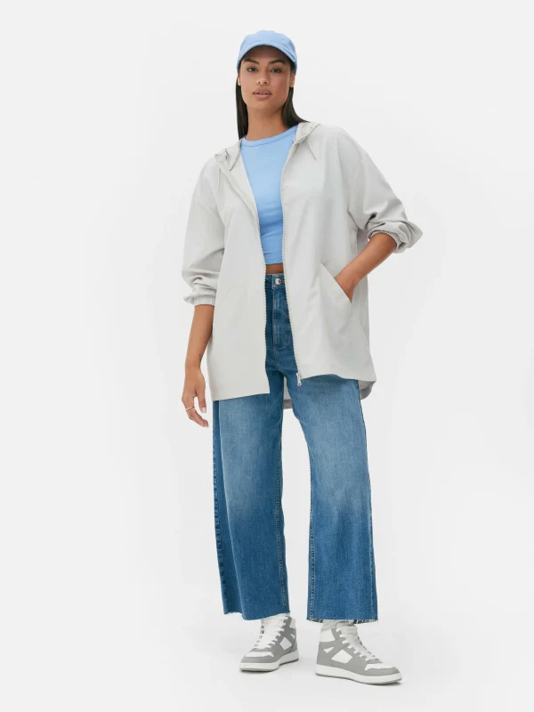 Primark Lightweight Hooded Raincoat Light Gray Best