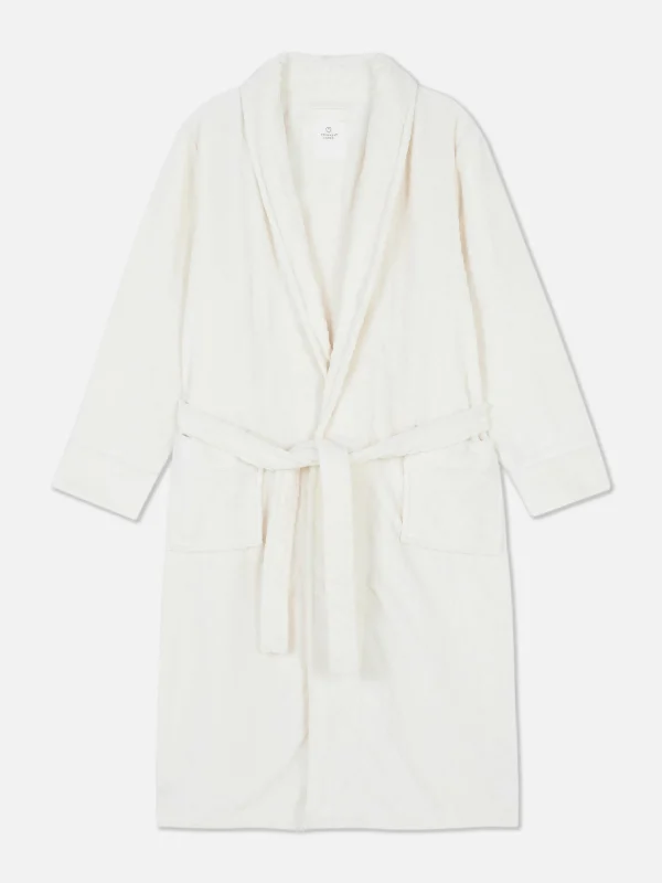 Primark Long Fluffy Pyjama Robe Cream Cheap